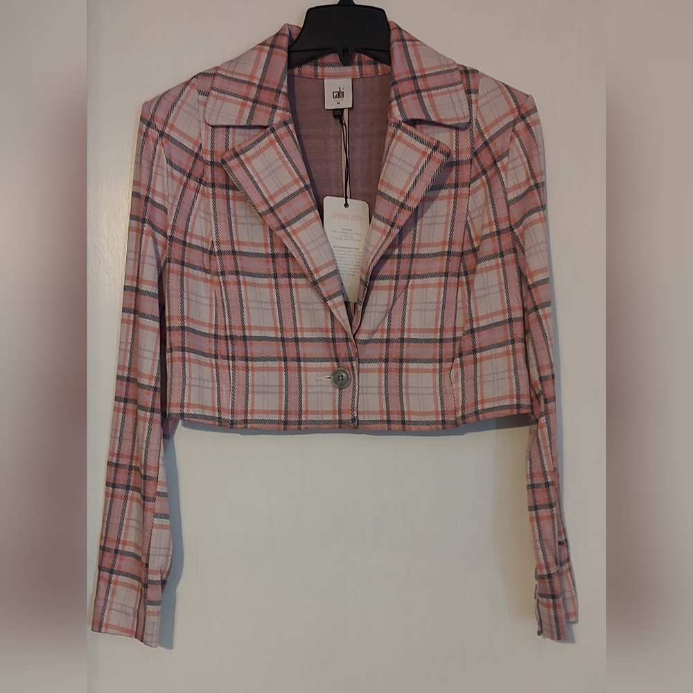 CAbi Pink Plaid Women's Jacket